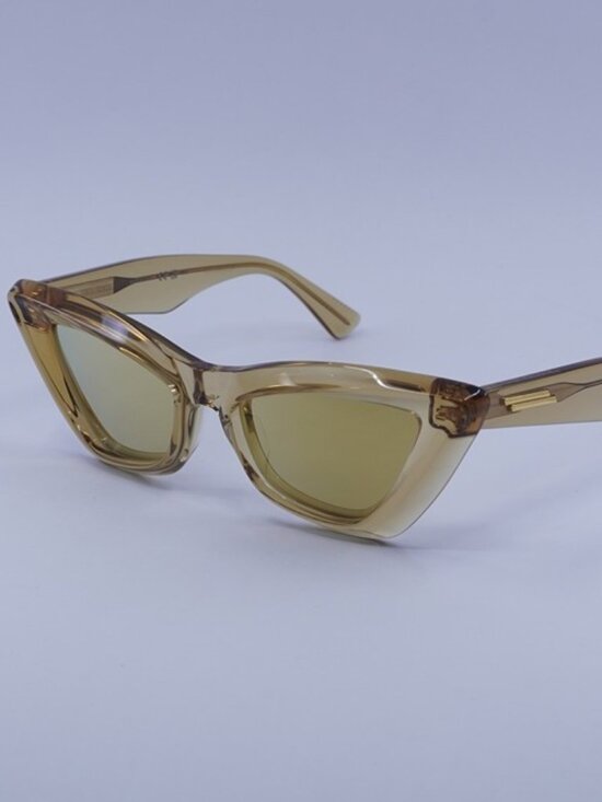 Bottega Veneta Accessories - Bottega Veneta BV1101S 007 Sunglasses Brown Cat Eye Frame, Gold Lenses